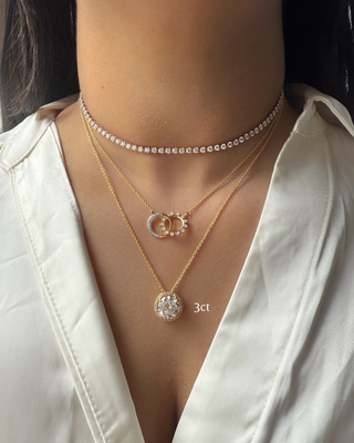 Round Halo Necklace