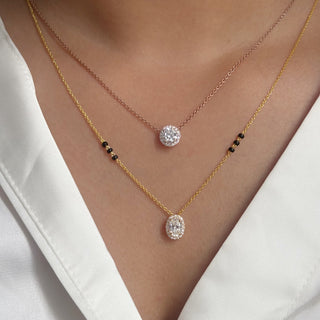 Oval Halo Mangalsutra