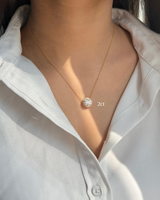 Round Halo Necklace