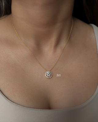 Round Halo Necklace
