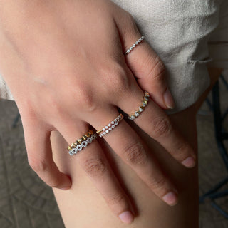 Scalloped Bezel Diamond Stack