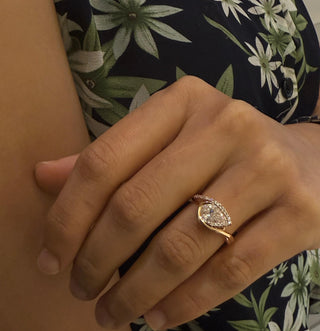 The Sculpted Pear Knot Ring