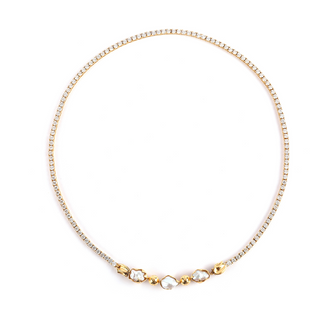 Sculpted Detachable Baroque Tennis Necklace