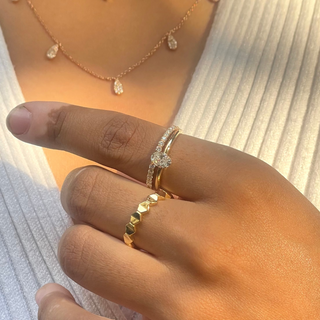 Lab Grown Diamond Solid Gold Lattice Band
