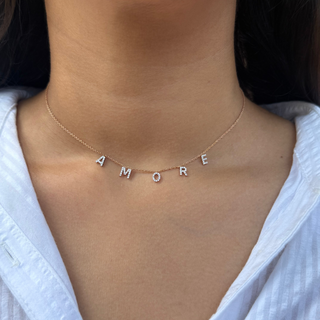 Spaced Diamond Letter Necklace