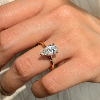Starry Band Pear Ring