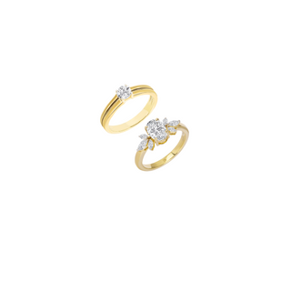 The Dainty Diamond Couple Rings