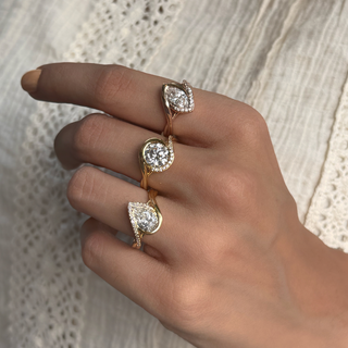 The Sculpted Pear Knot Ring