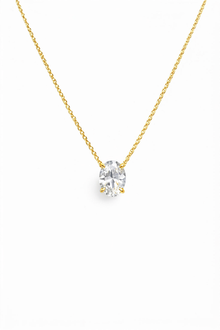 Oval Prong Necklace