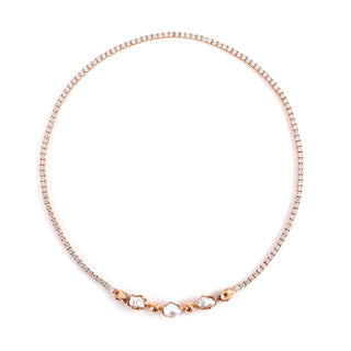 Sculpted Detachable Baroque Tennis Necklace