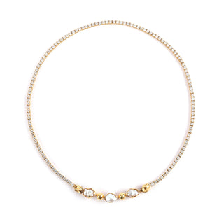 Sculpted Detachable Baroque Tennis Necklace